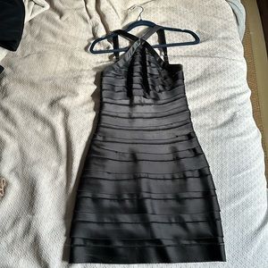 BCBG satin black dress